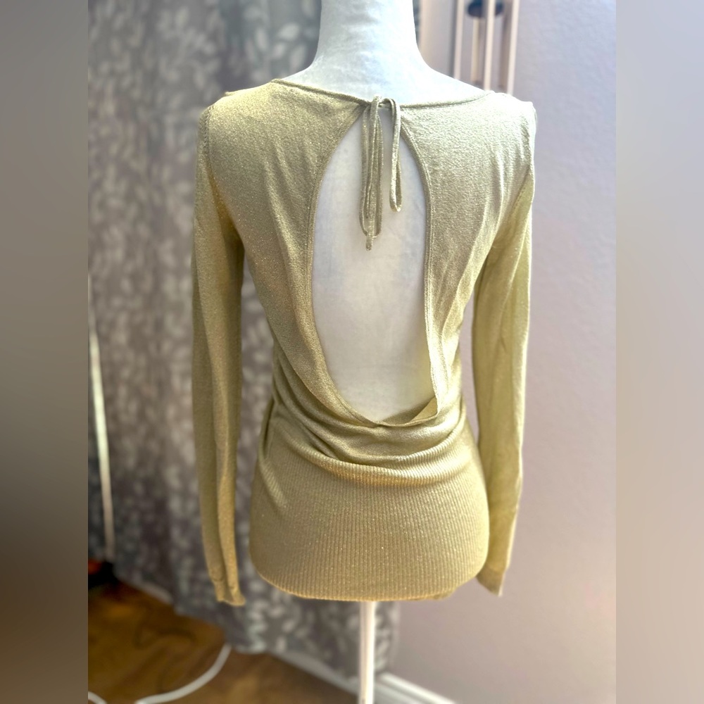 The limited gold open back tunic top size xs